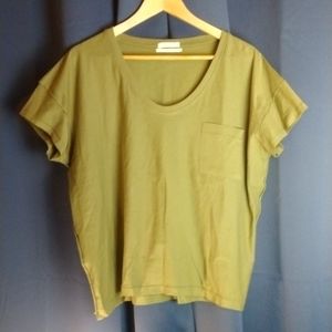 Urban Outfitters UO Oversized Cropped Pocket Tee Tshirt Shirt Olive Gree…